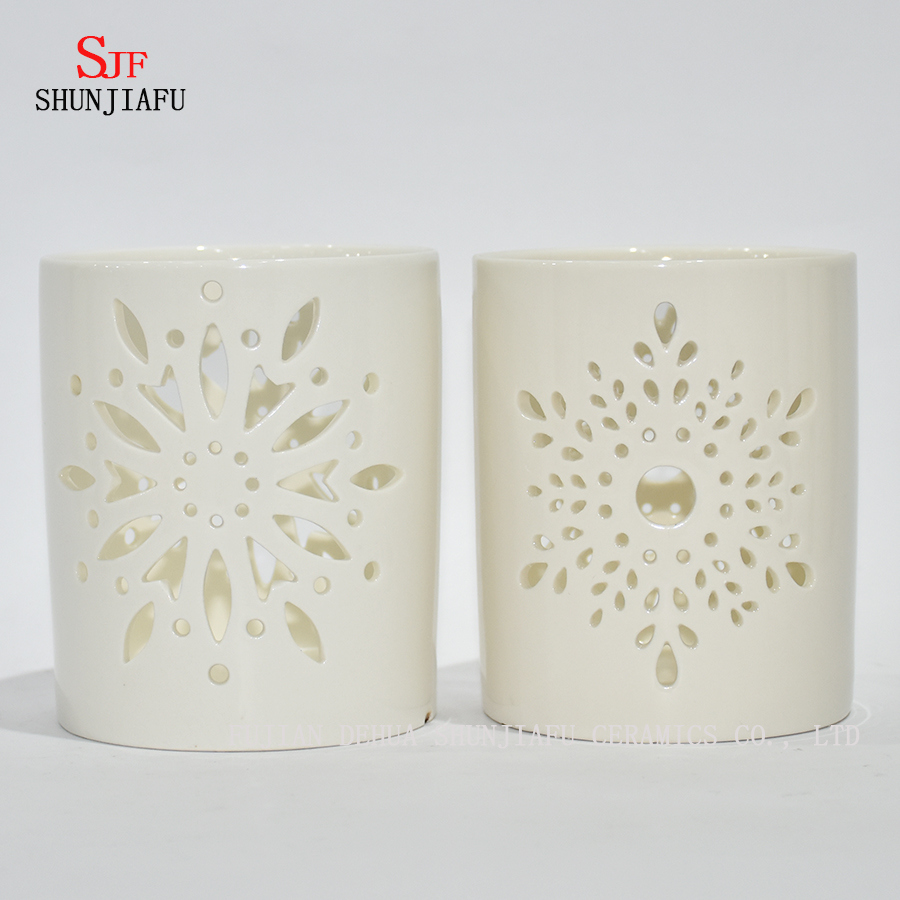 Keramik Teelichthalter Kerzenhalter Kerzenhalter für Teelichter maschinell geschnitzt / a