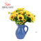 Keramikvase / dekorativer Blumenstraußhalter Blau