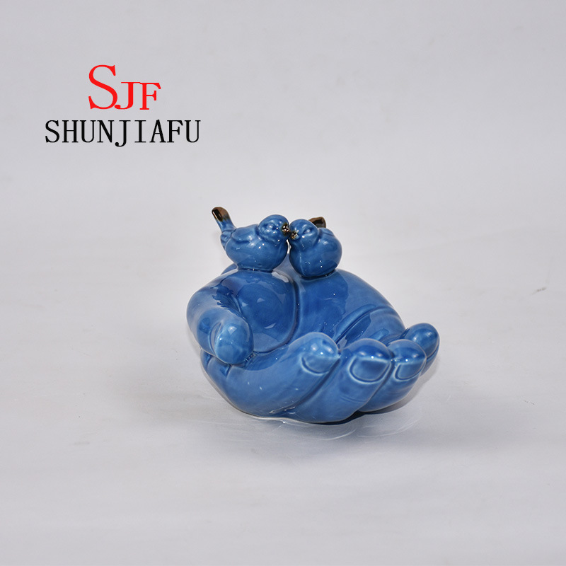 Keramik-Bergamotte-Snack oder Obstteller / Geschirr f&uuml;r K&uuml;chengeschirr (blau)