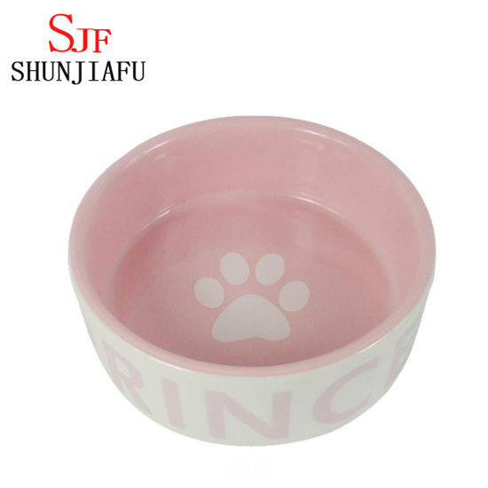 Pink Ceramic Dog Feeder Keramik Pet Bowl