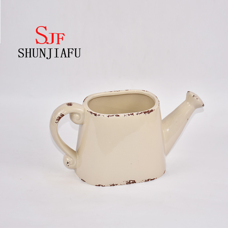 Vintage dekorative Keramik Pflanze Mister K&uuml;rbis Gie&szlig;kanne