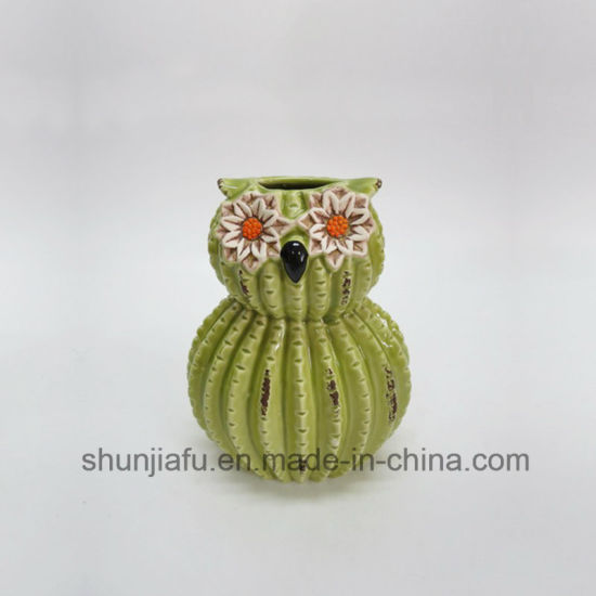 Keramikdekoration Green Cactus Type Vase