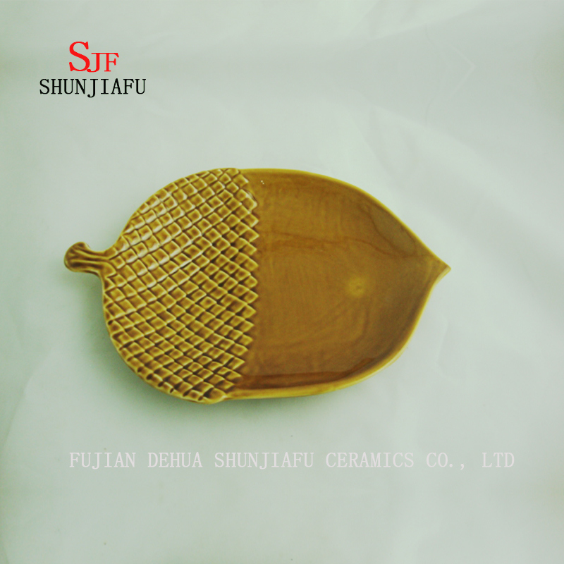 2 Gr&ouml;&szlig;e / 2 Farbe / Nussform Keramik Servierplatte