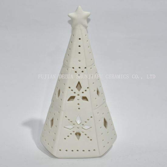 Weißer Keramik-Weihnachtsbaum-Kerzenhalter / Weihnachtsgeschenk / Weihnachtsgeschenk