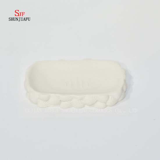 3-teiliges weißes Keramik-Badezimmerzubehörset /, Becher, Seifenschale & Spender