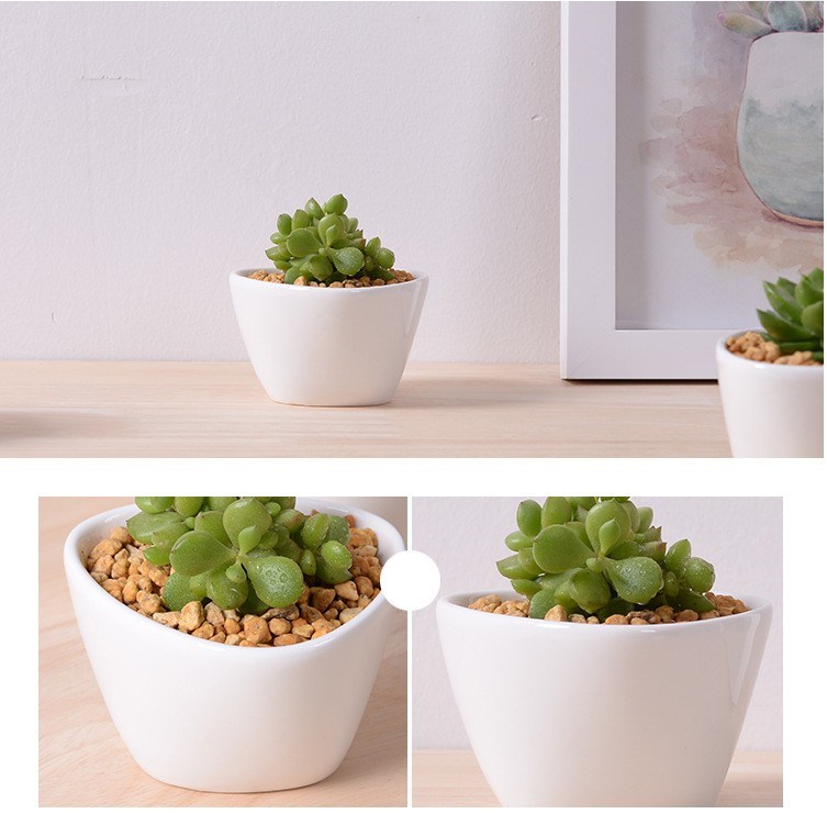 Kreativer Desktop-Keramik-Dreieck-Wei&szlig;-Minitopf