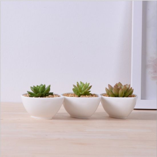 Tisch Couchtisch Circular Large Ceramic White Flowerpot