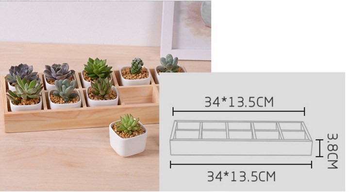 Freizeitschreibtisch mit 5 Keramikt&ouml;pfen auf Gitterbasis