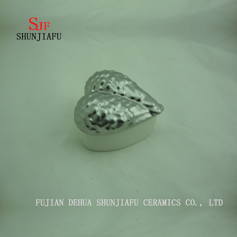 Wing Pattern Love Shape Schmuck Organizer, Keramik Schmuckschatulle