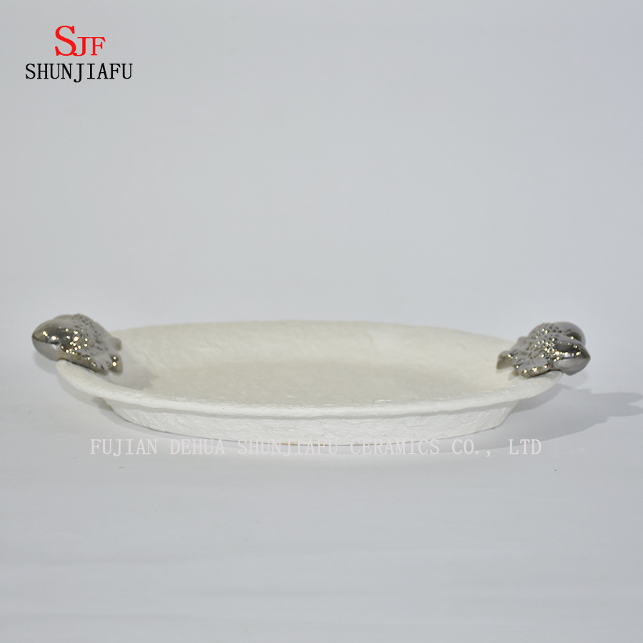 Wei&szlig;es Porzellan Drei kleine Tartan Untertassen Gericht f&uuml;r Vorspeise, Dessert, Salat, Snack, Sushi, Obst, Brot