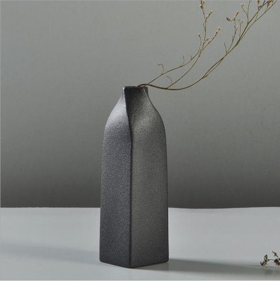 Moderne Mode Persönlichkeit Speziell geformte Keramik Schwarze Vase