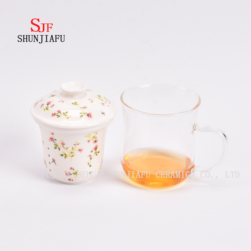 Mehr Stil und Farben B&uuml;ro Haushalt Blume Teetasse Keramik, 400ml