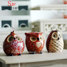 3er Set PCS - Kleine Keramik Eulen Figur Haus Erwärmung Geschenk Tischregal Keramik Home Decorative