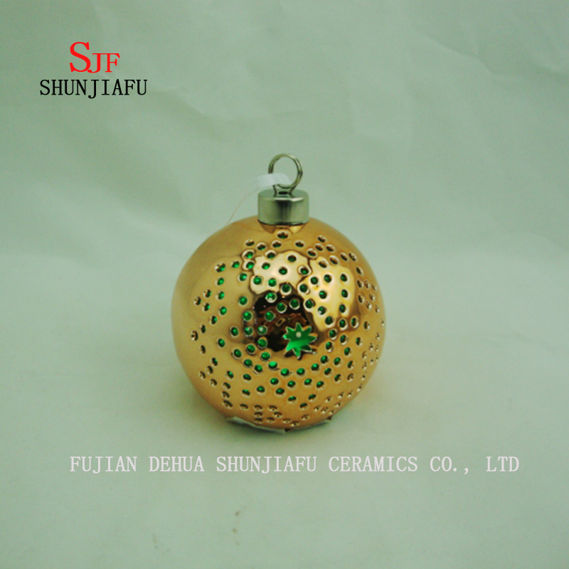 Sph&auml;rischer galvanisierter Keramikkerzenst&auml;nder, Kerzenleuchter aus Porzellankerze / B.