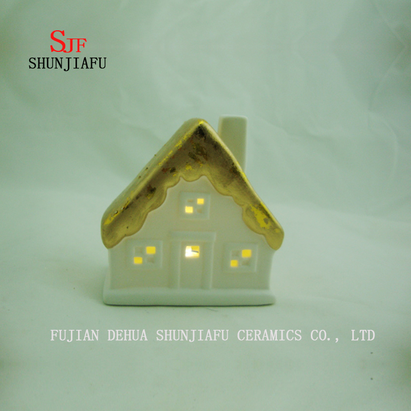 Kleines Haus Kerzenhalter Leuchtturm - Keramik Kerzenhalter - I.