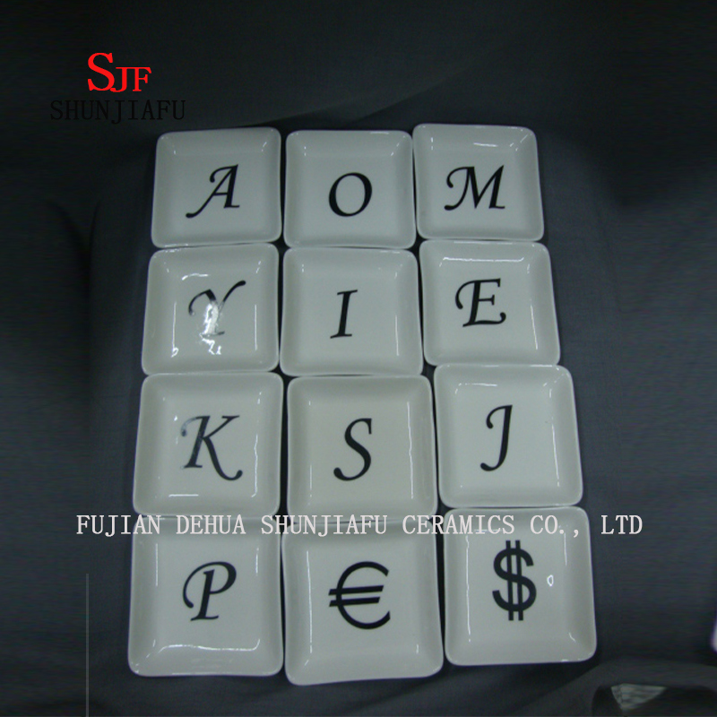 Quadratische Form Geschirr 12 Pcst & Keramik Weihnachtsgeschirr Vorspeisen Teller Porzellan Untertassen Sch&uuml;ssel Geschirr