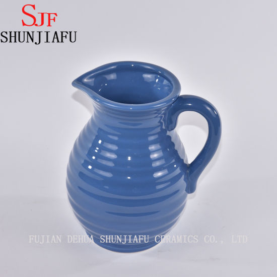 Keramikvase / dekorativer Blumenstraußhalter Blau