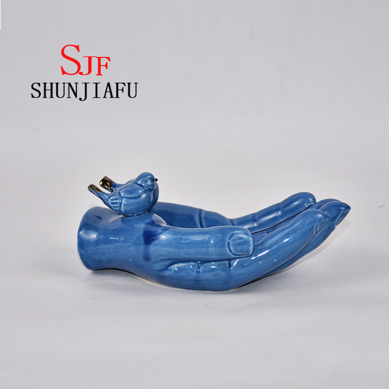 Keramik-Bergamotte-Snack oder Obstteller / Geschirr f&uuml;r K&uuml;chengeschirr (blau)