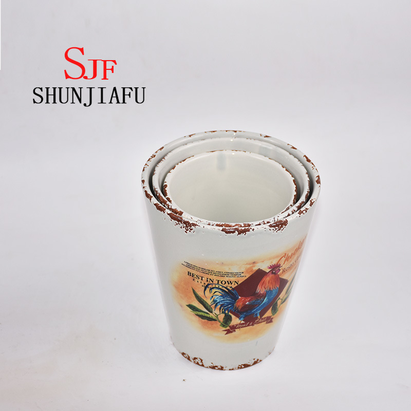 3 Gr&ouml;&szlig;e Vintage dekorative Keramik Pflanze Mister K&uuml;rbis Blumentopf