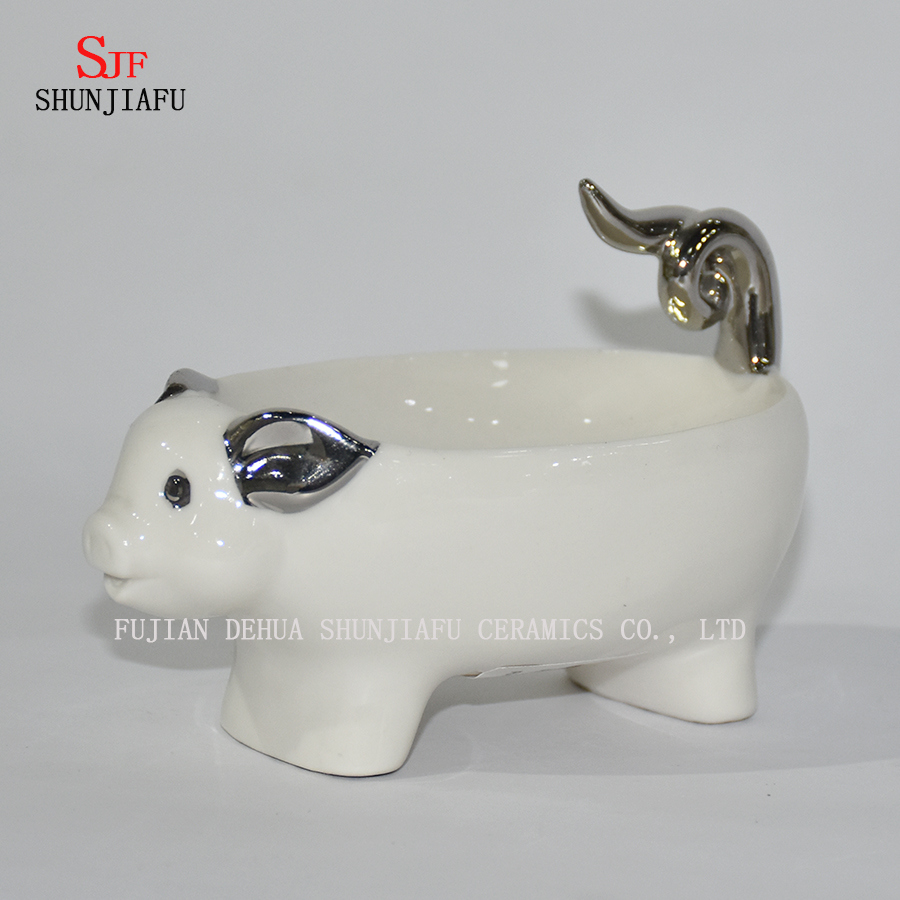 Tierhund / Schweineform, Hauptbadezimmer Keramikseifenkofferhalter