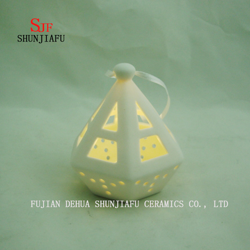 Whicte Keramik Kerzenhalter & Kerzenhalter