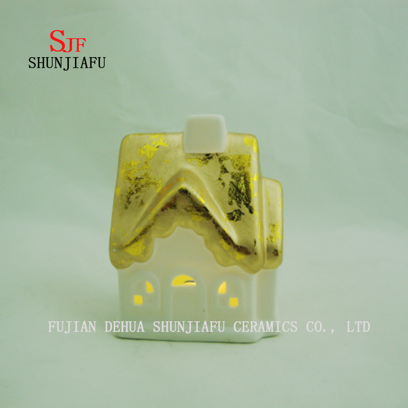 Kleines Haus Kerzenhalter Leuchtturm - Keramik Kerzenhalter - F.