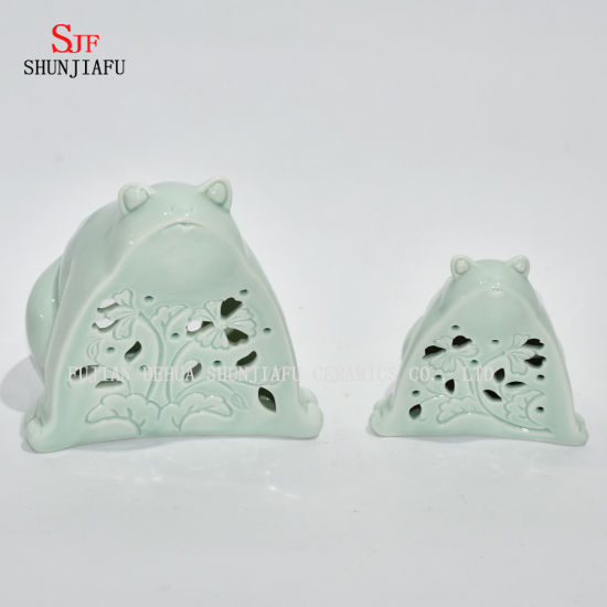 Dekorativer grüner Frosch Design Keramik Teelicht Kerzenhalter - Mein Geschenk