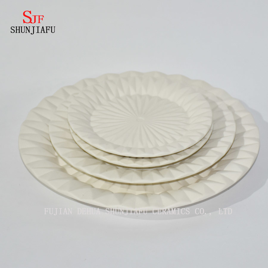 Geschirrteller aus wei&szlig;em Porzellan Geschirrteller Gemalte Dip-Sauce f&uuml;r Vorspeise, Dessert, Salat, Snack, Sushi, Obst, Brot - 4er-Set