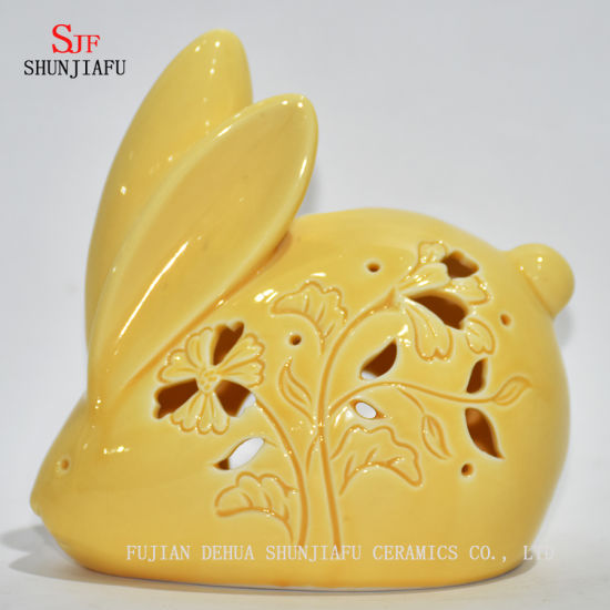 Little Yellow Rabbit Weihnachtsgeschenke & Dekor Keramik Teelicht Kerzenhalter Set