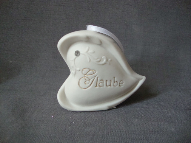 Porzellan Home Decorations Herz geformt mit k&uuml;nstlichem Kristall, wei&szlig;