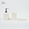3-teiliges weißes Keramik-Badezimmerzubehörset /, Becher, Seifenschale & Dispense