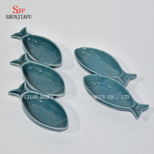 Mehrzweckkeramikplatten / Porzellan Untertassen Schüssel Geschirr Set für Essig / Salat Sojasauce / Wasabi / Chili Öl-Ozean Serie