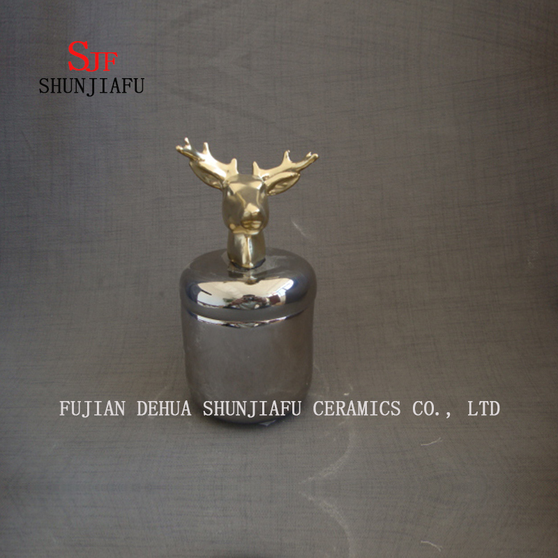 Die Antilopen-Schmuckschatulle, Keramik-Schmuckst&uuml;ck-Aufbewahrungsschachtel