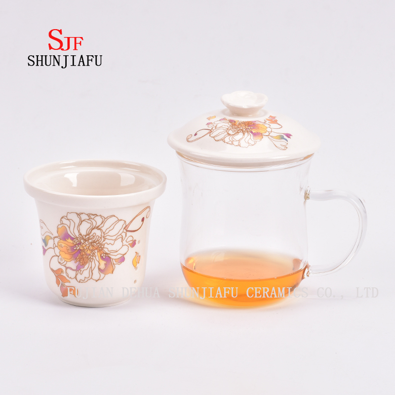 Blumentee Tasse Keramik Filterglas 400ml