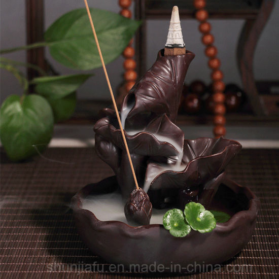 Keramik Lotus Pool Weihrauchbrenner Rückfluss Räuchergefäß Turmhalter