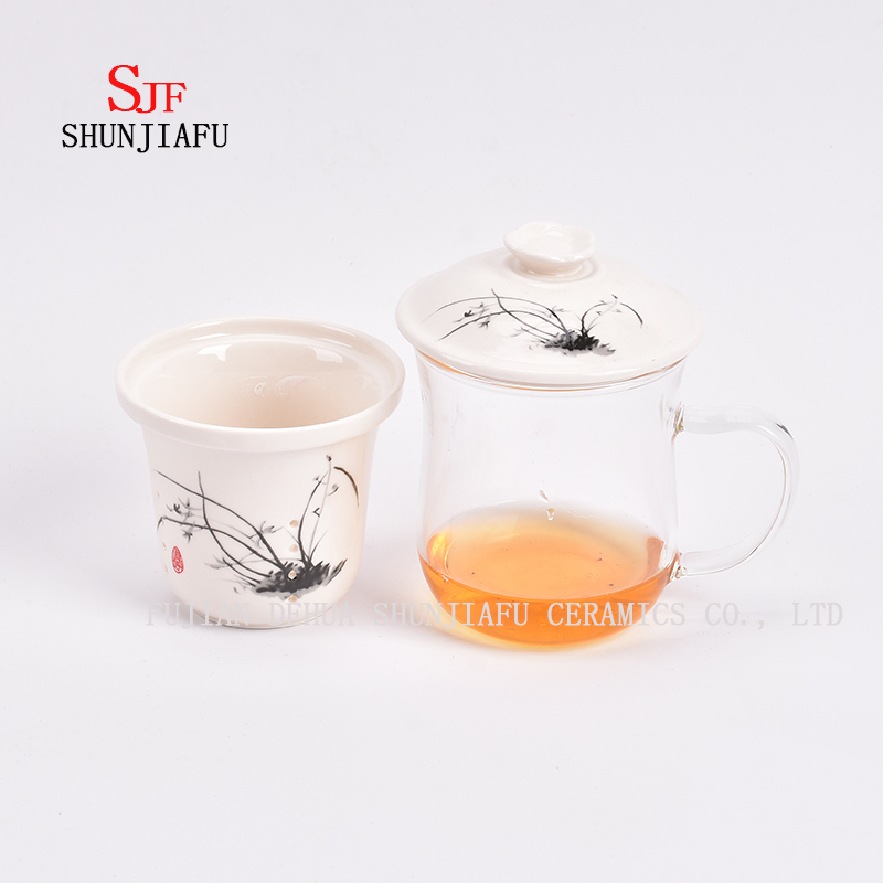 Mehr Stil und Farben B&uuml;ro Haushalt Blume Teetasse Keramik, 400ml