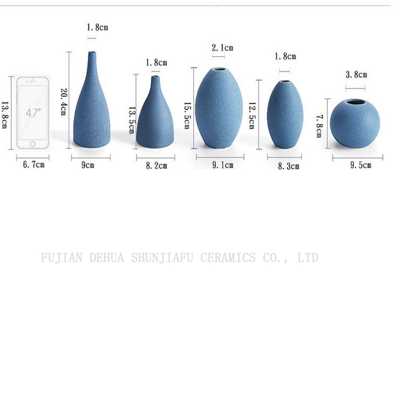 Europ&auml;ische Stil moderne matte blaue und schwarze Keramikvase