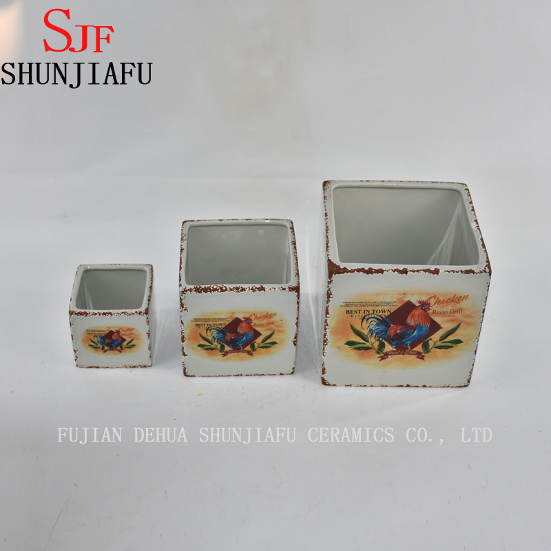 Gr&uuml;ner Keramik-Blumentopf f&uuml;r Dekor