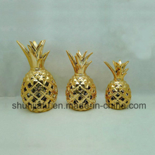Galvanisierte Keramik Gold Ananas Home Decoration LED