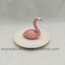Keramik Pink Flamingo Schmuckschatulle