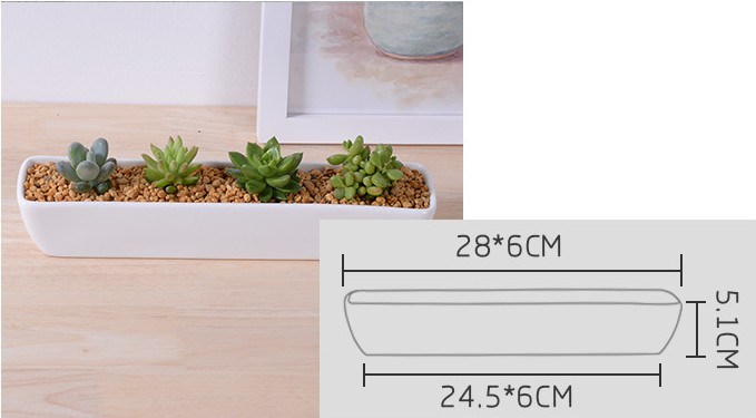 Keramischer quadratischer wei&szlig;er Blumentopf