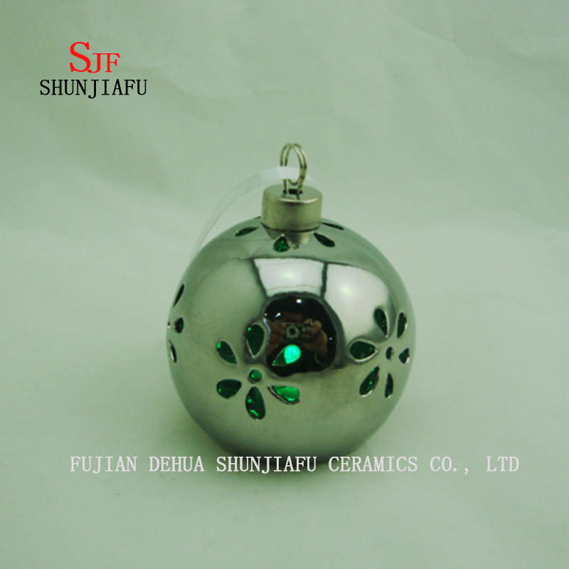 Sph&auml;rischer galvanisierter Keramikkerzenst&auml;nder, Kerzenleuchter aus Porzellankerze / D.