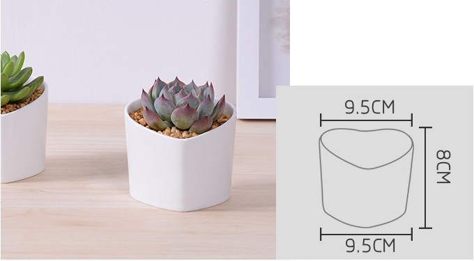 Dekorative Merkmale Pfirsichform Herzf&ouml;rmiger wei&szlig;er Blumentopf