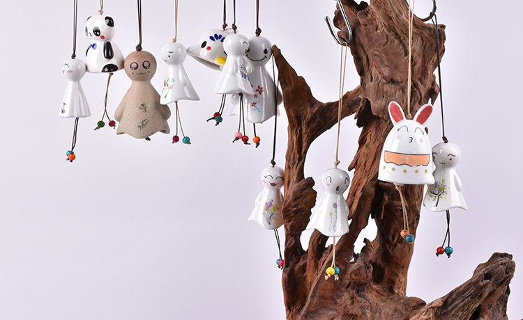 Verarbeitung von kundenspezifischen verschiedenen Zeichentrickfiguren Kreative Keramik-Gl&ouml;ckchen