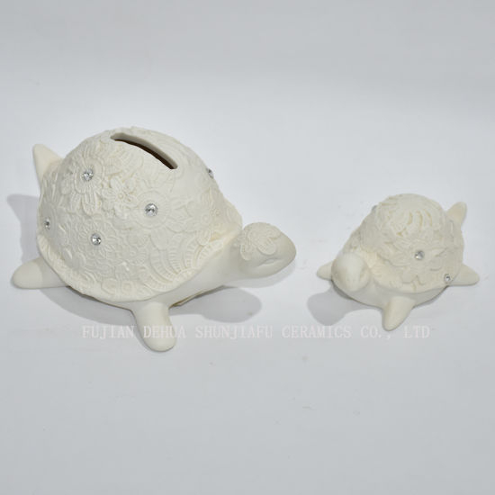 Kleine Schildkröte / Muschel mit künstlichem Kristallkeramik-Sparschwein-Flugzeug für Kindergeschenk