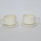 Shunjiafu Keramik Kaffeetassen mit Untertasse, weiß