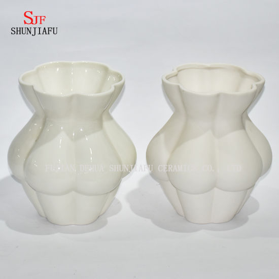 5 Design / Kreative weiße Keramik Keramik Kunst nackt nackt weiblich Körper Blumenstatue Vase Ornamente / Blumentopf