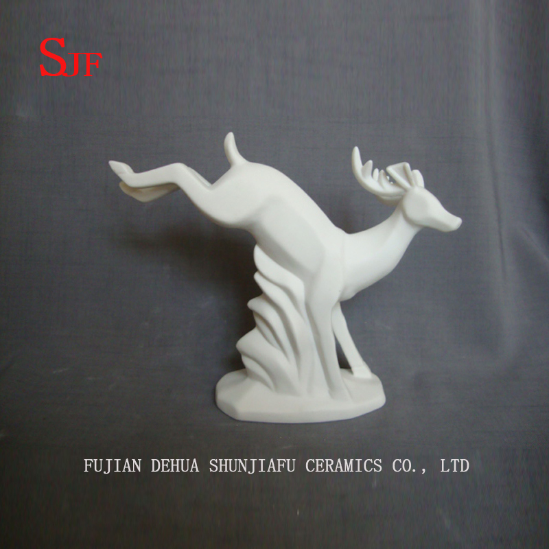 Wei&szlig;e Keramik Dekoration Tiere Figur Milu Deers Porzellanskulpturen Rentiere Handwerk Weihnachten