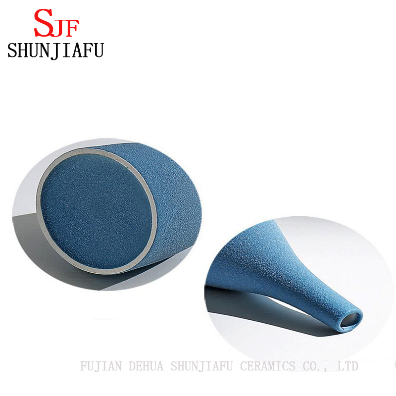 Europ&auml;ische Stil moderne matte blaue und schwarze Keramikvase