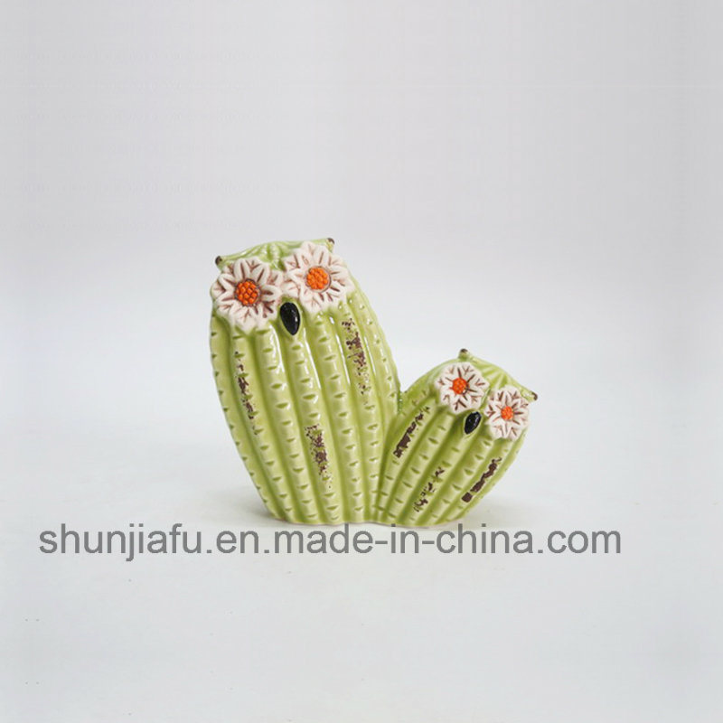 Keramikdekoration Green Cactus Type Vase